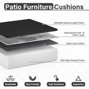 Patio Chair Cushions 24 X 24 X 5 Inch Waterproof Outdoor Seat Cushions for Patio Furniture, Outdoor Sofa Couch Pads with Ties & Handle, Set of 2, Black by GreenHaven Gardens