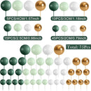 75 Pcs Cake Balls Topper Decorations Foam Cupcake Topper Mini Balloon Cake Topper Balls Cake Picks for Cake Deco Birthday Party Wedding（Green,Gold, White） by TinyTreasures Baby Boutique