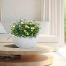 13 inch Large Hanging Planters Plant Pots for Outdoor Indoor Plants with Drainage Holes and Chain, 2 Pack Round Hanging Flower Pots for Garden Home Porch Decor, White by GreenHaven Gardens