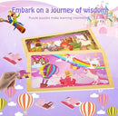 Wooden Puzzles Toys for Kids Ages 3-5, Set of 4 Packs with 20-Piece Unicorn Mermaid Princess Wood Jigsaw Puzzles, Preschool Educational Brain Teaser Toys for Girls 3 4 5 6 Years Old. by TinyTreasures Baby Boutique
