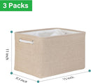 Bidtakay Large Storage Baskets for Shelves 3 Pack Fabric Storage Bins for Organizing Linen Collapsible Organizer for Closet-Flaxen by TinyTreasures Baby Boutique