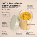 KeaBabies 4pk 8oz Glass Baby Food Containers with Lids - Leak-Proof, Microwavable Small Glass Jars, Baby Purees & Toddler Snack Storage Containers, BPA-Free, Dishwasher & Freezer Safe (Sage) by TinyTreasures Baby Boutique