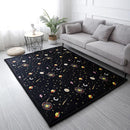 Loartee Coral Velvet Area Rug - 1" Thick Memory Foam Baby Play Mat, Washable Toddler Carpet, Home Decor for Living Room, Nursery, Kids Bedroom, Astral Black, 6'7"x6'7" by TinyTreasures Baby Boutique
