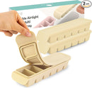 Silicone Freezer Trays with Lid,2ea 1oz 6 Section-Leak Proof Silicone Freezer molds for Homemade Baby Food Breastmilk, Purees, Vegetables, Fruit, Baby Food Jars Ice Tray with Lid BPA Free Beige by TinyTreasures Baby Boutique
