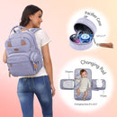 Dikaslon Diaper Bag Backpack with Portable Changing Pad, Pacifier Case and Stroller Straps, Large Unisex Baby Bags for Boys Girls, Multipurpose Travel Back Pack Moms Dads, Taro Purple by TinyTreasures Baby Boutique