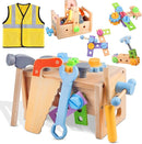 Aliex Wooden Kids Tool Set, 30pcs Toy Tools for Toddlers with Vest, Tool Kit Toddler Montessori Stem Learning Educational Toys for 3 4 5 Years Old Boys Girls, Birthday Gift for Kids by TinyTreasures Baby Boutique