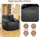 Bean Bag Chair, Bean Bag Chair for Adults, Fluffy and Comfy Bean Bag with Filler, Bean Bag Sofa Chair for Reading, Gaming, Stuffed High-Density Foam, Grey by CozyNest Decor