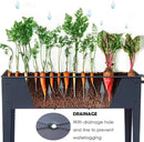 Piksedo Raised Garden Bed, Elevated Planter Metal Plant Box with Legs Standing Garden Stand Drainage Holes Frosted Black by GreenHaven Gardens