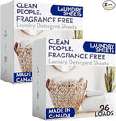 The Clean People Fragrance Free Laundry Detergent Sheets - Laundry Soap - Ultra Concentrated, Recyclable Packaging, Stain Fighting - Fragrance Free, 192 Pack by CozyNest Decor