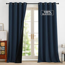 NICETOWN Full Blackout Curtains 96 inches Long for Living Room - Grommet Privacy Window Treatment Thermal Insulated Curtains for Bedroom Patio, 1 Pair, 52W x 96L, Navy by TinyTreasures Baby Boutique