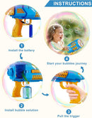 Upgraded Bubble Machine Gun, Built-in Solution, Automatic Blower, 8000+ Bubbles Per Minute for Kids Adults Maker Toys Indoor Outdoor Wedding Birthday Party - Blue by TinyTreasures Baby Boutique