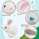Easfan Bunny Plush Toy Jumping Spotted Rabbit Talking Hopping Ears Nose Moving Educational Plush Toy Singing Shaking Glowing Interactive Toy Electric for Toddlers Kids by TinyTreasures Baby Boutique