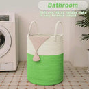 Large Woven Laundry Basket Hamper,80L Cotton Rope Storage Bin for Blankets,Toys and Clothes,Decorative Tall Nursery Hamper for Living Room,Baby Nursery,Bathroom and Bedroom,Light Green by CozyNest Decor