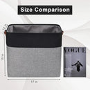 Large Fabric Storage Baskets | 50L Storage Bins, Decorative Linen Closet Baskets with Handles for Organizing, Shelf, Toys, Clothes, Home, Office, Nursery, 17x12x15Inches (Gray&Black) by CozyNest Decor