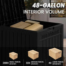 55 Gallon Lockable Resin Deck Box, Waterproof & UV-Resistant Outdoor Storage Box for Cushion Storage and Delivery Box, Black by CozyNest Decor