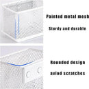 White Magnetic Basket, Magnetic Pencil Holder for whiteboard, Wire Mesh Magnetic Refrigerate Organizer, Magnetic shelf Desktop Storage, 3.42'' x 2.36'' x 2.55'',Set of 4 by CozyNest Decor