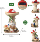 Upgraded Size Solar Garden Outdoor Statues Gnome Reading Under Mushroom with 5 LED Solar Figurine for Lawn,Patio,Balcony,Yard Decor Unique Housewarming Gift for Grandfather, Father,Grandma,Wen by CozyNest Decor