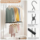 STORAGE MANIAC Hanging Closet Rod, Adjustable Width and Height Closet Hanging Organizer, Space-Saving Clothes Hanging Bar, Closet Extender Hanging Rod Double Closet Hanging Rod, 2 Pack Black by CozyNest Decor