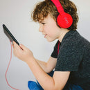 Puro Sound Labs PuroBasic Wired Headphones for Kids - Volume-Limiting & Adjustable with Microphone – Compatible with Smartphones, Tablets, PCs, and More – Safe, Durable Headphones for Kids – Red by TinyTreasures Baby Boutique