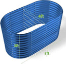 Land Guard 8x4x3ft Oval Galvanized Raised Garden Beds, Large-Capacity Metal Planter Box Outdoor, Durable Deep Raised Garden Bed 3ft Tall, Raised Beds for Gardening Vegetables, Royal Blue by GreenHaven Gardens