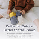 Silicone Sippy Cups with Easy Grip Transition Handles and a Soft Spout. A Non Toxic No Spill Unbreakable Training Cup 150ml/5oz |2-PACK Midnight Blue and Canary| by TinyTreasures Baby Boutique