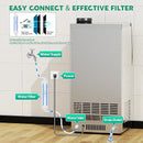 Commercial Ice Maker Machine 130Lbs/24H with 30Lbs Ice Capacity, 45Pcs Clear Ice Cubes Ready in 8-15Mins, Stainless Steel Under Counter Freestanding Large Ice Machine, 2 Water Inlet Modes by CozyNest Decor