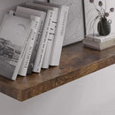 Floating Shelf, Set of 2 Wall Shelf, 24 in W x 12.75 in D x 2 in H Wooden Floating Wall Shelf with Invisible Brackets for Living Room/Bedroom/Bathroom/Kitchen Storage and Decor, Rustic Brown by CozyNest Decor