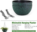 13inch Large Hanging Planters Pots for Outdoor Indoor Plants with Drainage Holes and Chain, 2pack Round Hanging Flower Pots for Garden Home Porch Decor, Black with Green Speckles by CozyNest Decor