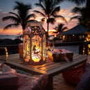 Solar Lanterns Outdoor Hanging Metal Bronze Moon Fairy Lantern, 1 Pack Waterproof Flickering Flameless Candle Mission Lights for Table,Pathway,Garden Gifts for Women, Mothers' Day Gift by CozyNest Decor