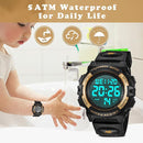 Kids Watch,Boys Watch for 3-15 Year Old Boys,Digital Sport Outdoor Multifunctional Chronograph LED 50 M Waterproof Alarm Calendar Analog Watch for Children with Silicone Band,Kids Gift by TinyTreasures Baby Boutique