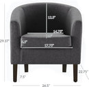 BELLEZE Living Room Chairs Set of 2, Linen Round Accent Barrel Chairs, Club Tub Sofa Chairs for Bedroom, Corner Chairs with Flared Legs and Cozy Soft Padding - Highland (Gray) by CozyNest Decor