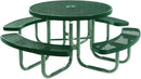 Heavy-Duty Portable Outdoor Picnic Table with Umbrella Hole, Expanded Metal Commercial-Grade Patio Furniture Made in America (46" Round Top, Green with Green Frames) by GreenHaven Gardens
