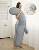 Momcozy Pregnancy Pillows, Original F Shaped, with Air Layer Cover, Grey by TinyTreasures Baby Boutique