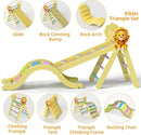 Pikler Triangle Set with Cushion, 7-in-1 Indoor Climbing Toys for Kids, Wooden Montessori Climbing Set for Toddlers Montessori Toys by TinyTreasures Baby Boutique