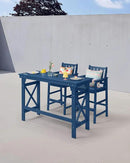 HDPE Outdoor Bar Table, 41" Rectangular Patio Bar Tables, Outdoor Counter Height Table Adirondack Patio Bar Height Table, HDPE Outside Pub Tables for Outside, Balcony, Deck, Poolside, Navy by GreenHaven Gardens