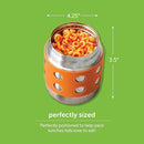 LunchBots Thermal 8 oz Triple Insulated Thermos - Hot 6 Hours or Cold 12 Hours - Leak Proof Thermos Soup Jar - All Stainless Interior - Navy Lid - Orange Dots by TinyTreasures Baby Boutique