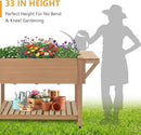 Raised Garden Bed with Lockable Wheels Mobile Elevated Wood Planter,Storage Shelf, Protective Liner,55.5x24x32in (Brown) by CozyNest Decor