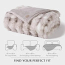 EVERGRACE Ultra Soft Luxury Fluffy Ridgeline Faux Rabbit Fur Throw Blanket, Thick Warm Bubble Throw for Bed, Cozy Plush Reversible Blankets for Couch, Chair, Sofa, Light Grey, 80x90 Inches, 870 GSM by CozyNest Decor