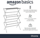 Amazon Basics Foldable Portable Laundry Drying Rack for Indoor Air Drying Clothing, 14.5 x 29.5 x 41.8 inches (LxWxH), Chrome Silver by CozyNest Decor