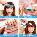 Baby Grooming Kit, Infant Safety Care Set with Hair Brush Comb Nail Clipper Nasal Aspirator,Baby Essentials Kit for Newborn Girls Boys (Blue) by TinyTreasures Baby Boutique