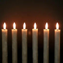 GenSwin Flameless Grey Taper Candles Flickering with 10-Key Remote, Battery Operated Led Warm 3D Wick Light Window Candles Real Wax Pack of 6, Christmas Home Wedding Decor(0.78 X 9.64 Inch) by CozyNest Decor