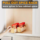 SpaceAid Bamboo Pull Out Spice Rack Organizer for Cabinet, Heavy Duty Slide Out Seasoning Kitchen Pantry Sliding Vertical Organization, 5.1" Wide, 2 Drawers(2" Wide), 1-Tier, Natural by CozyNest Decor