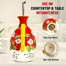 Hand-Painted Ceramic Olive Oil Dispenser Bottle – 40oz Decorative Stoneware Cruet with Stainless Steel Pour Spout – Elegant Kitchen Oil & Vinegar Container, Ideal for Coffee Syrups & More by CozyNest Decor