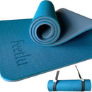 Extra Thick Exercise Yoga Mat with Strap - 2/5 Inch (10MM), Non-Slip Workout Mat for Yoga, Pilates, and Floor Exercises by TinyTreasures Baby Boutique