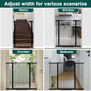 Fairy Baby 40.5" Extra Tall Baby Gate for Stairs, 65.8"-72.2" Extra Wide Long Dog Pet Gate Indoor for House, Safety Child Toddler Gate, Metal Auto Close Doggie Puppy Gates Barrier for Doorway, Black by TinyTreasures Baby Boutique