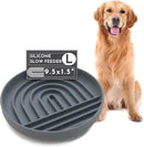 The Slowdown Bowl Silicone Slow Feeder for Dogs & Puppies, Slow Eating Modern Lick Mat Design Reduces Gulping, Fits 2.5 Cups 9.5” Across x 1.5” Tall, Mealtime Challenge, Large-Charcoal by CozyNest Decor