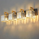 Modern Bathroom Vanity Light 4-Lights Black Gold Crystal Wall Lamp Bathroom Modern Crystal Vanity Lighting by CozyNest Decor