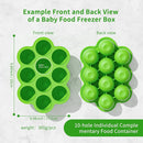 10 Cavities 2 OZ Portions Silicone Baby Food Freezer Tray with Lid,Ice Cube Trays & Molds,Baby Popsicle Mold,Egg Bite Molds,for Freezing and Baking Breast Milk,ice Cube,Egg Bites (Green) by TinyTreasures Baby Boutique