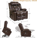 Power Lift Recliner Chair for Elderly Breathable Leather Recliner Chair with Massage and Heat for People Limited Mobility,2 Cup Holders,Electric Stand Assist,USB Ports,Gifts for Family (Brown) by CozyNest Decor