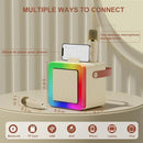 Karaoke Machine for Kids Adults, Portable Bluetooth Karaoke Speaker with 2 Wireless Microphones, Karaoke System with Mics Storage Hole and Lights, Birthday Gifts for Girls Boys Family Home Party by TinyTreasures Baby Boutique